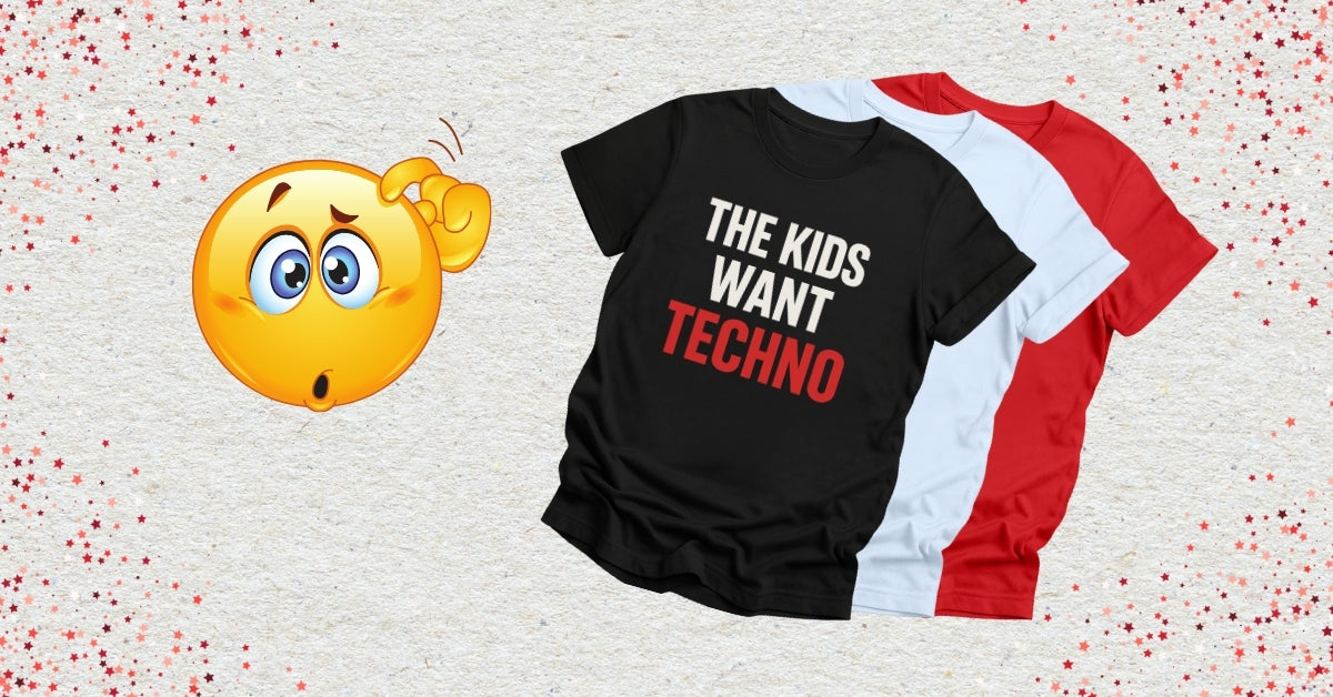 Rave Tees with a confused emoji