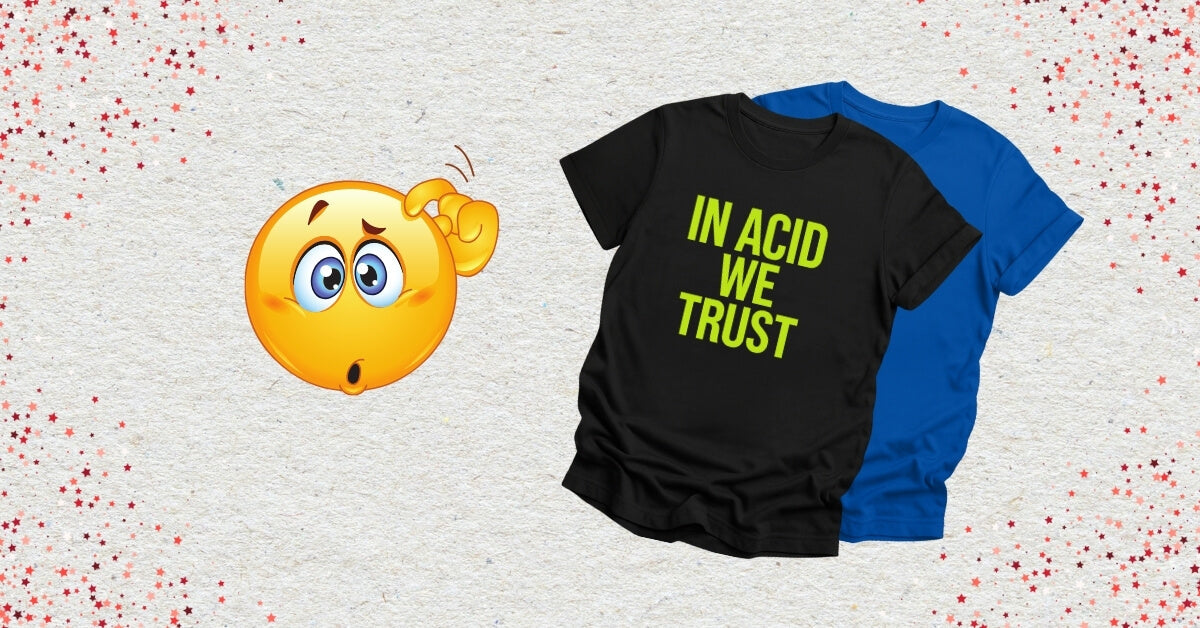 Acid Techno Fashion Symbols with confused emoji