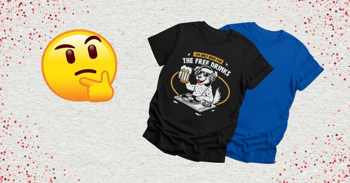 Comedy T-Shirts with a thinking emoji