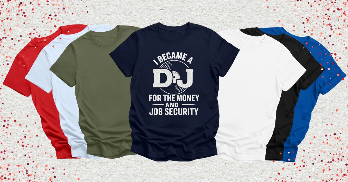 Funny DJ T-Shirt Designs in a fan style