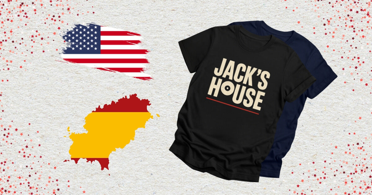House Music T-Shirts with US and Ibiza flag