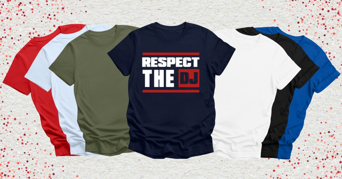 Photo of Cool DJ Shirts on a blank canvas