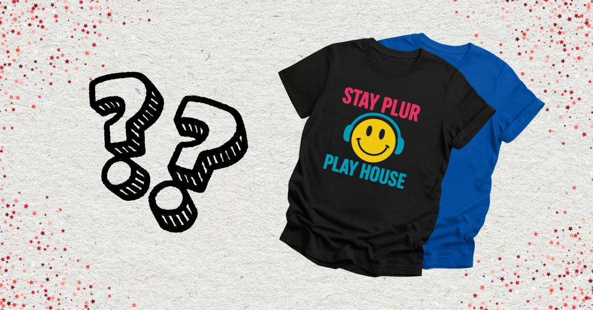 Retro House Music Shirt Designs with a question mark