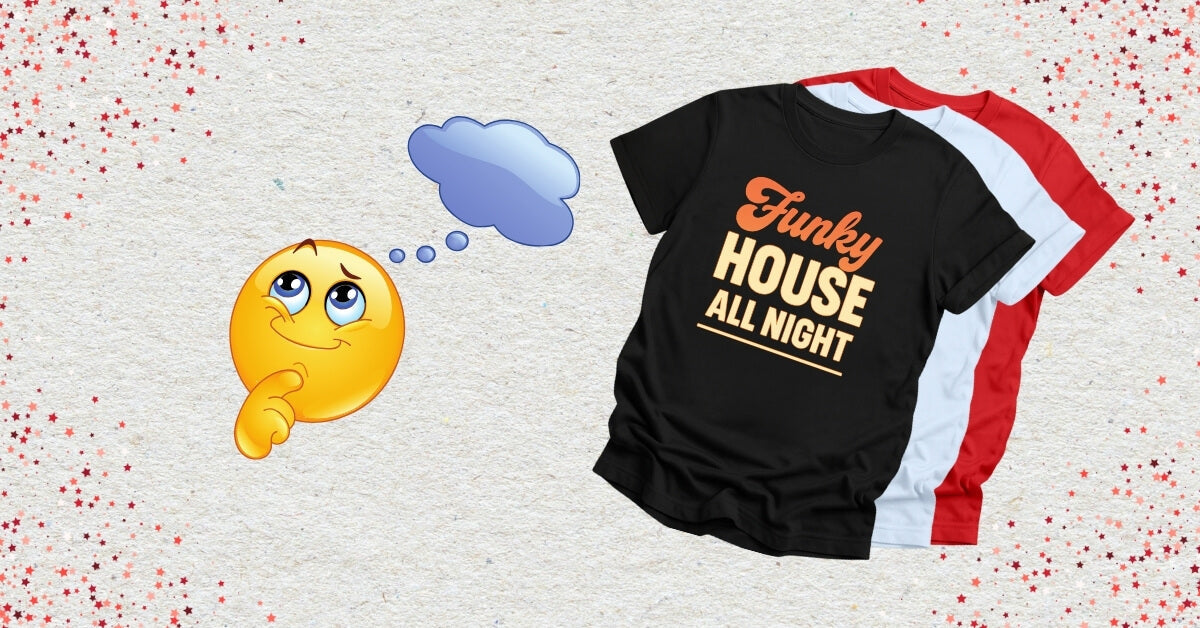 Retro House Music Shirts with thinking emoji