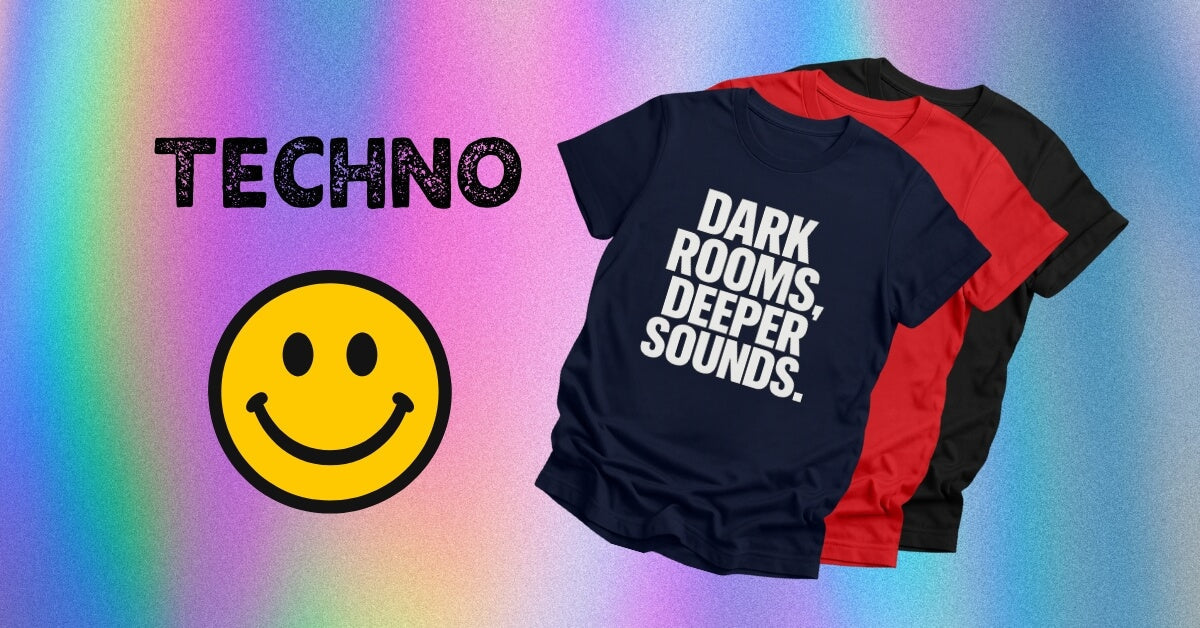 Techno T-Shirts with acid smiley face
