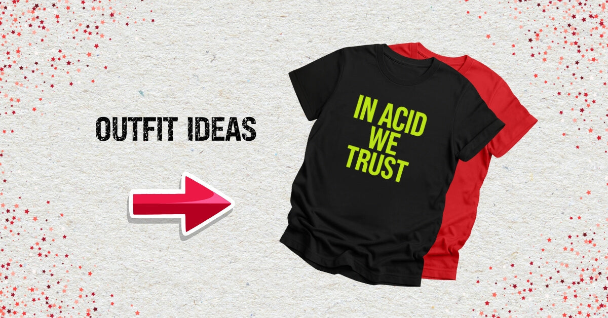 Techno tees with 'Outfit Ideas' written next to it