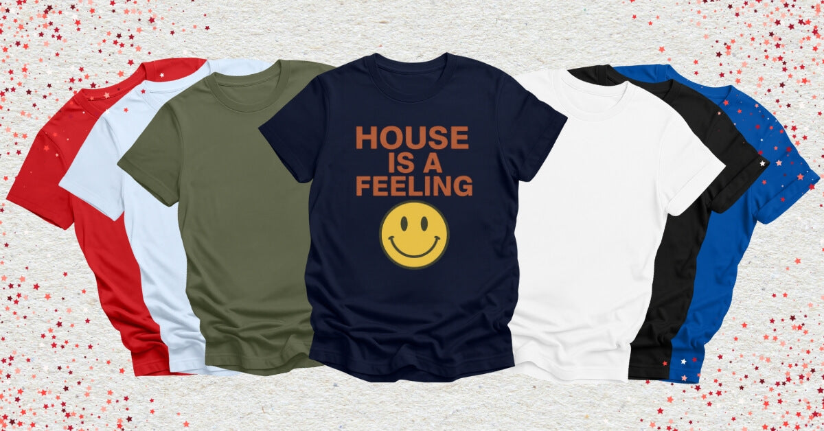 Vintage House Music T-Shirts in a fan