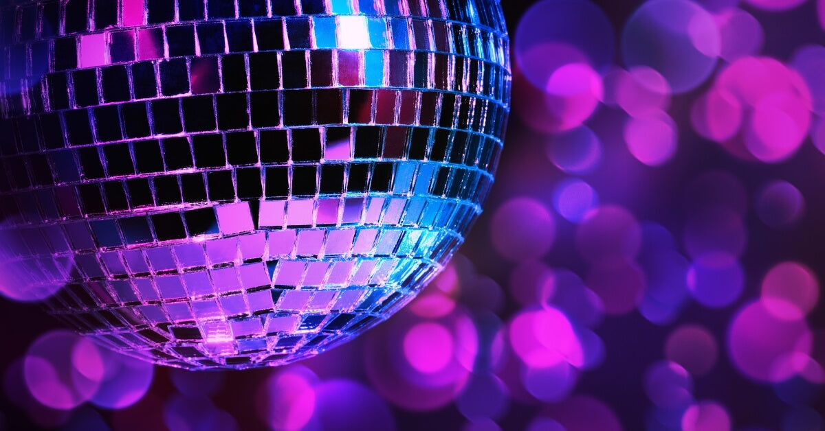 photo of disco ball in a nightclub