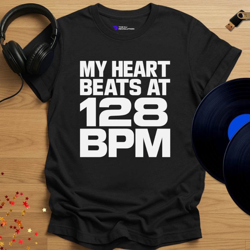 Techno Heartbeat Techno T-shirt in black, front view