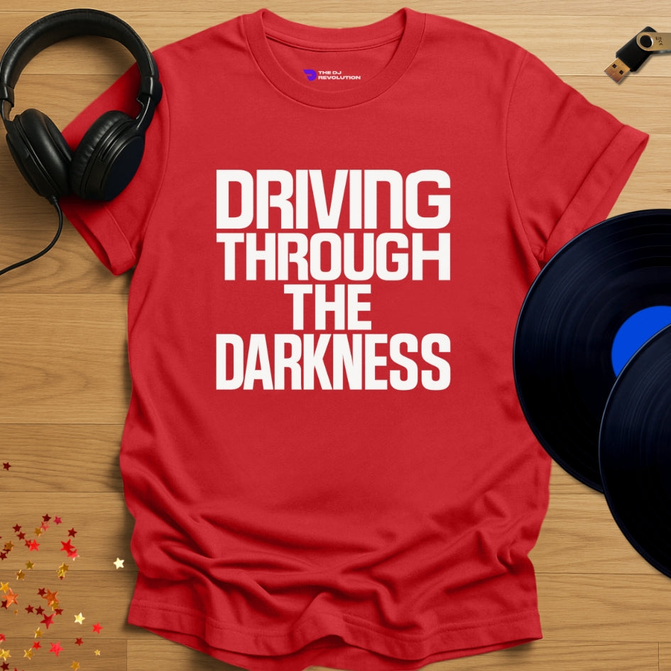 Driving Through the Darkness Techno T-shirt in red, front view