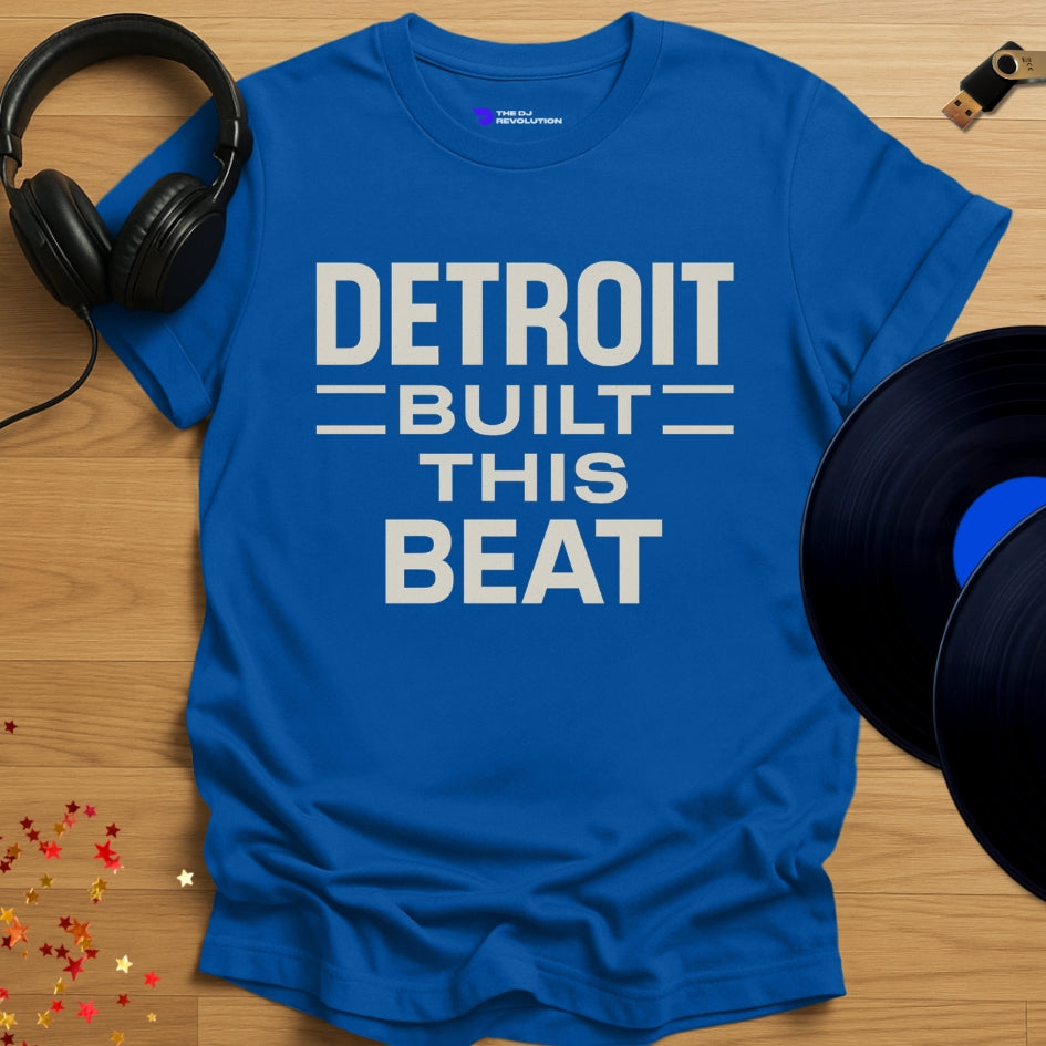 Detroit Built This Beat Techno T-shirt in royal blue, front view