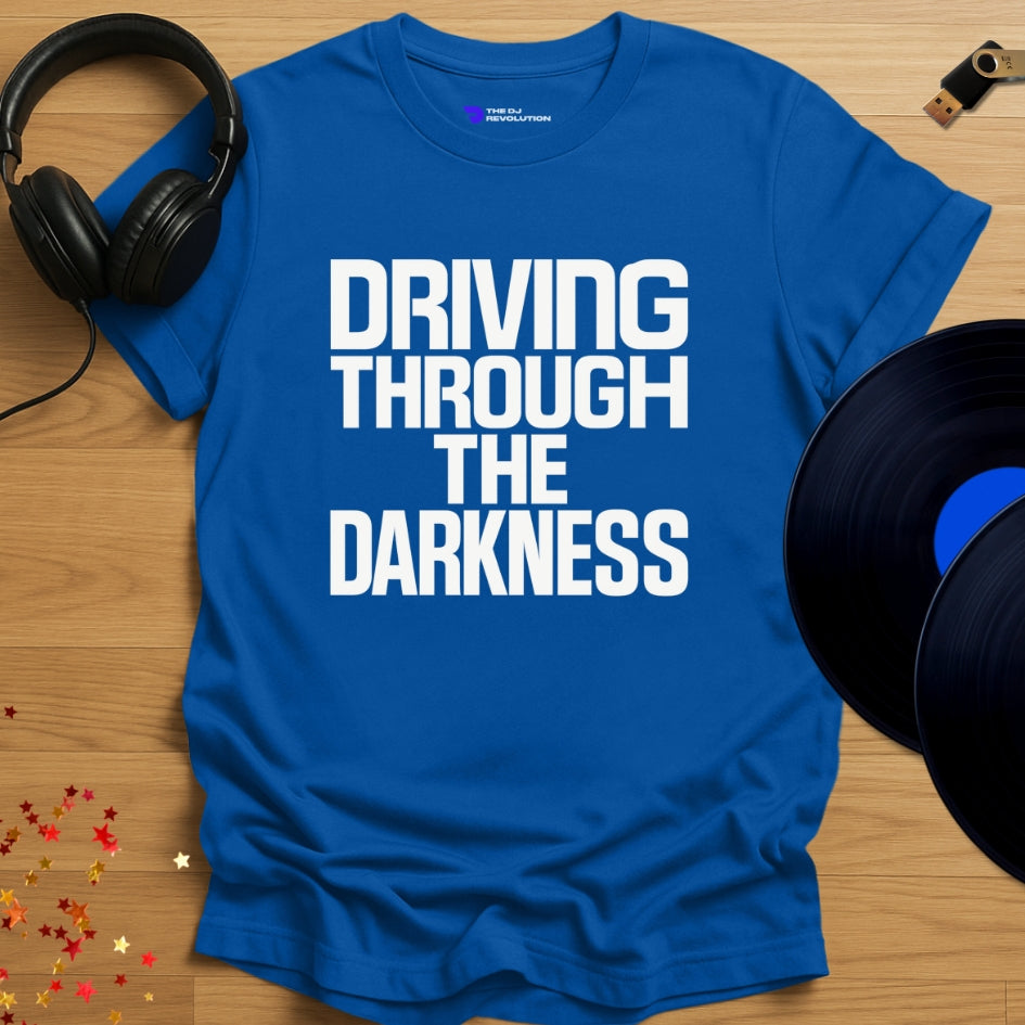 Driving Through the Darkness Techno T-shirt in royal blue, front view