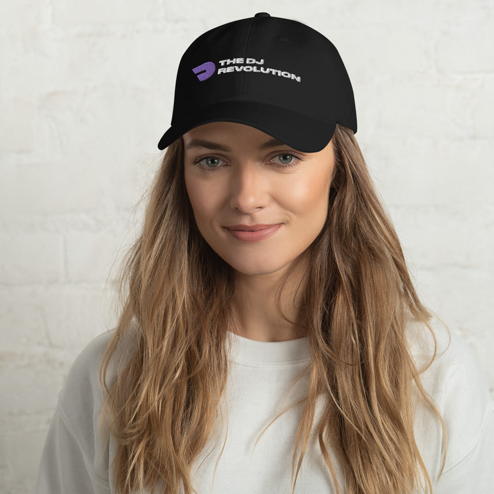 Embroidered DJ Cap in black, front view