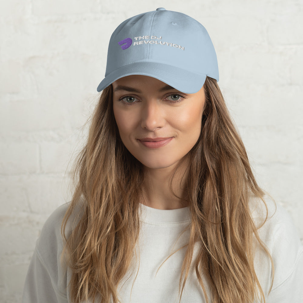 Embroidered DJ Cap in light blue, front view