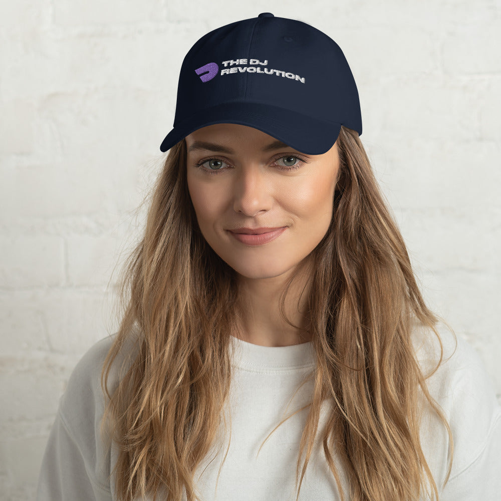 Embroidered DJ Cap in navy, front view