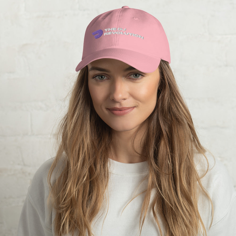 Embroidered DJ Cap in pink, front view