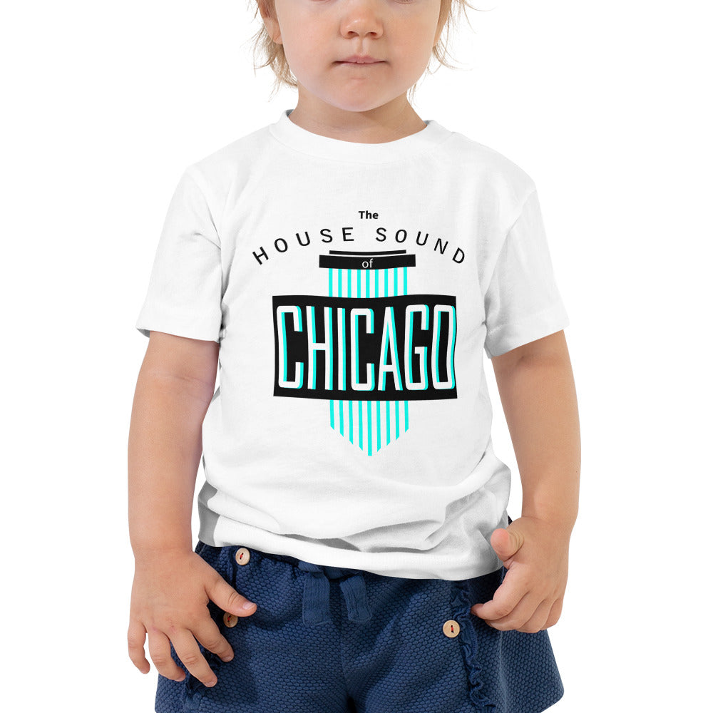 Toddler House Music T-shirt 'House Sound of Chicago' design in white, front view