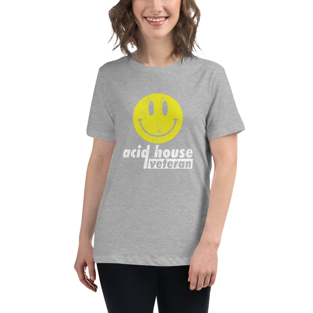 Ladie's Relaxed Fit Acid House T-Shirt in Athletic Heather, front view