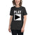 Ladie's Relaxed Fit DJ T-Shirt 'Play' design in dark grey heather, front view