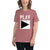 Ladie's Relaxed Fit DJ T-Shirt 'Play' design in heather mauve, front view